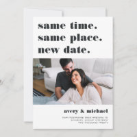 Ash | Modern Wedding Postponement Photo Save The Date