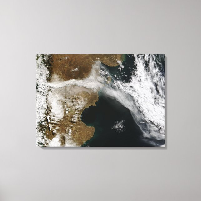 Ash plume from eruption of Chaiten volcano, Chi Canvas Print (Front)