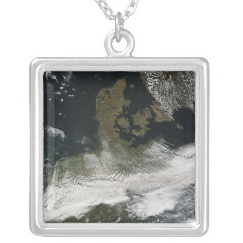 Ash plume from Eyjafjallajokull Volcano 2 Silver Plated Necklace