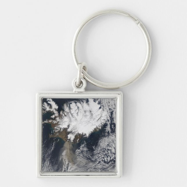Ash plume from Eyjafjallajokull Volcano, Icelan Keychain (Front)