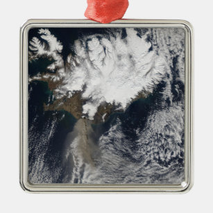 Ash plume from Eyjafjallajokull Volcano, Icelan Metal Ornament
