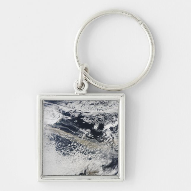 Ash plume from Eyjafjallajokull Volcano Keychain (Front)