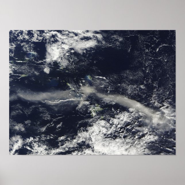 Ash Plume from Soufriere Hills, Montserrat Poster (Front)