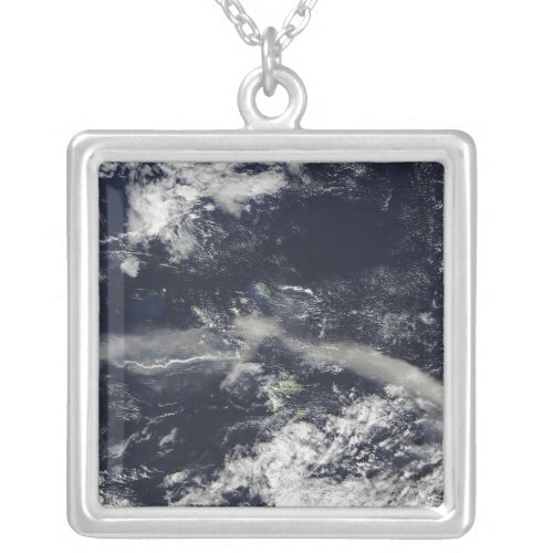 Ash Plume from Soufriere Hills Montserrat Silver Plated Necklace