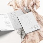 Ash | Script Watermark Monogram Wedding Program<br><div class="desc">A beautiful typography based wedding program card featuring your initials in oversized script lettering on the front cover, in tone on tone shades for a watermark effect. Personalize with your ceremony details and wedding party, and add additional custom text to the back. Our Ash colorway makes a classic statement with...</div>