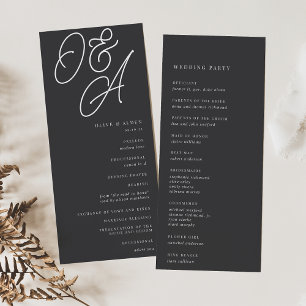 Ash Script Watermark Monogram Wedding Program