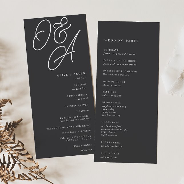 Ash | Script Watermark Monogram Wedding Program (Creator Uploaded)