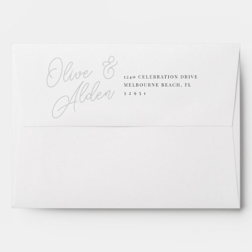 Ash  Script Watermark Wedding 5x7 Envelope