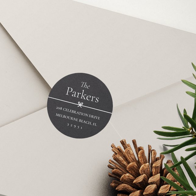 Ash | Simple Minimal Bow Return Address Sticker (Creator Uploaded)