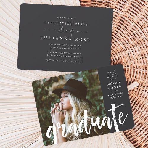 Ash  Sketched Overlay Graduation Party Invitation