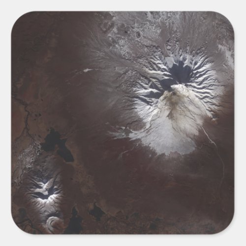 Ash stains on Russias Shiveluch volcanos sl Square Sticker
