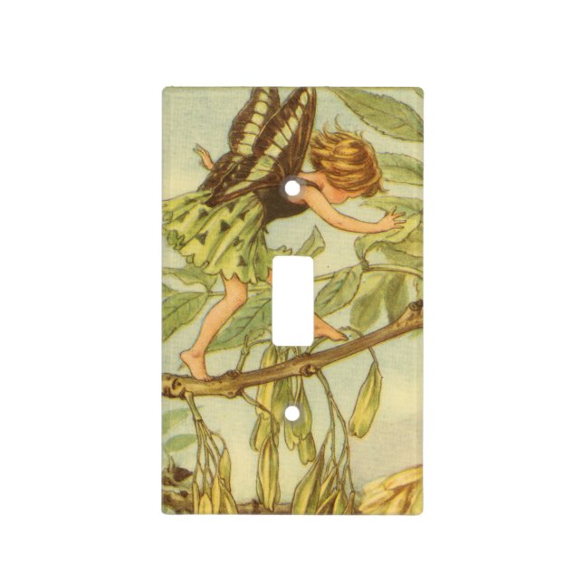 Ash Tree Fairy Walking on Branch Light Switch Cover (Front)