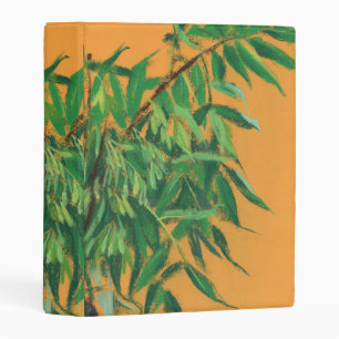 Ash-tree, green yellow summer greenery floral art mini binder