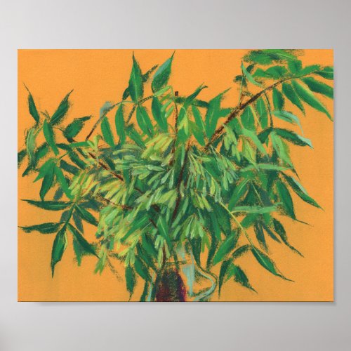Ash_tree green yellow summer greenery floral art  poster