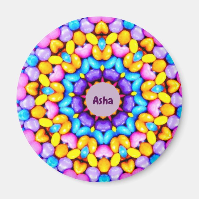 ASHA ~ Personalized Easter Pattern Fractal ~ Magnet (Front)