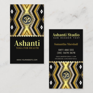 Ashanti Yoga Stylish Black Gold Business Card