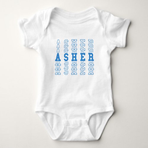 Asher Blue Custom Boy Name Baby Bodysuit