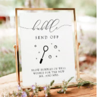 ASHER Calligraphy Bubble Send Off Wedding Sign