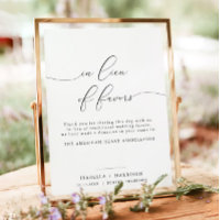 ASHER Calligraphy In Lieu of Favors Wedding Poster