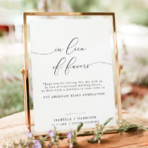 ASHER Calligraphy In Lieu of Favors Wedding Poster