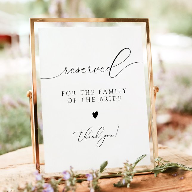 ASHER Calligraphy Reserved for Family of Bride Pos Poster (Creator Uploaded)