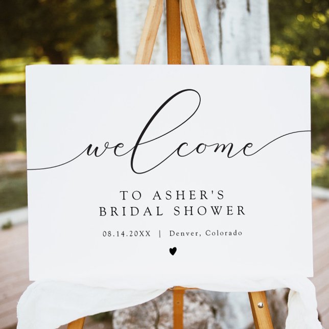ASHER Elegant Calligraphy Bridal Shower Welcome Foam Board (Creator Uploaded)