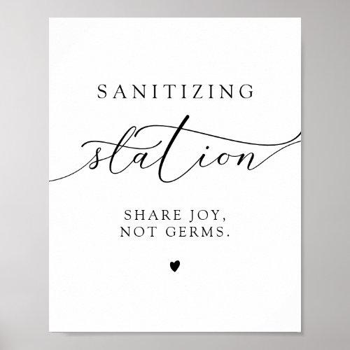 ASHER Elegant Calligraphy Sanitizing Station Sign 