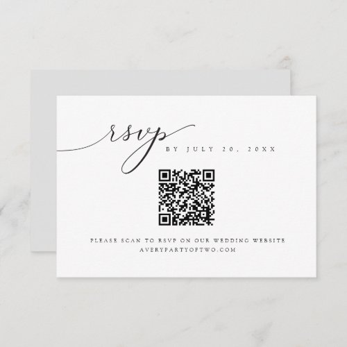 ASHER Elegant Calligraphy Script QR Code RSVP Card