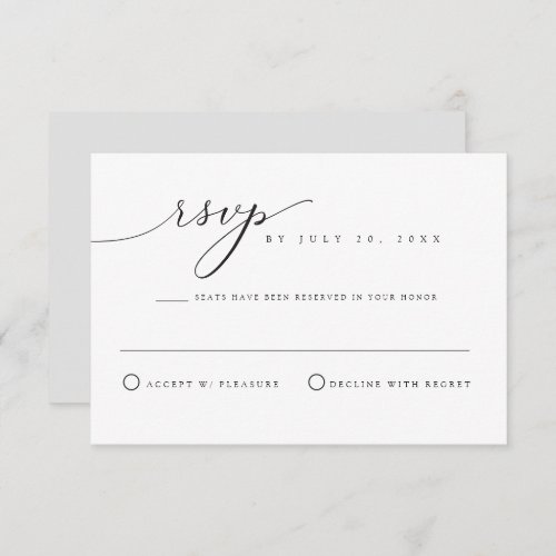 ASHER Elegant Calligraphy Script RSVP Card