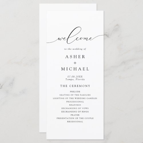 ASHER Elegant Calligraphy Script Wedding Program