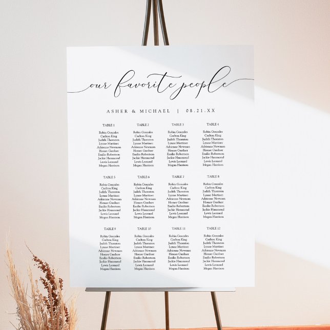 ASHER Elegant Calligraphy Script Wedding Seating Foam Board (Creator Uploaded)