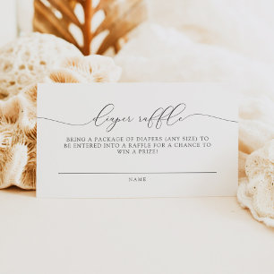 ASHER Elegant Minimalist Script Diaper Raffle Card