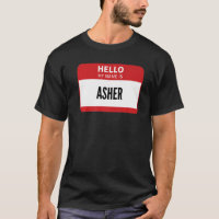 Asher Name Tag Hello My Name Is Asher
