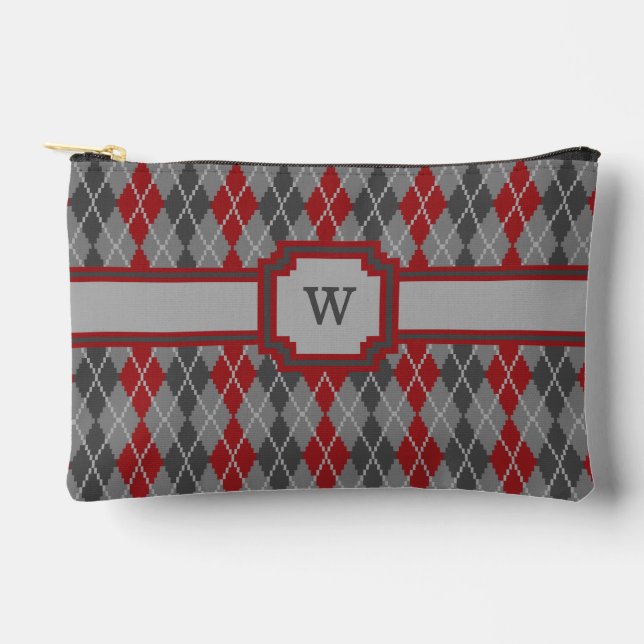 Ashes and Embers Argyle Accessory Pouch (Front)