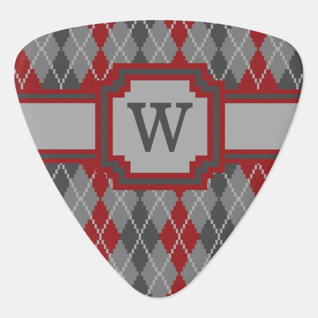Ashes and Embers Argyle Guitar Pick (Front)