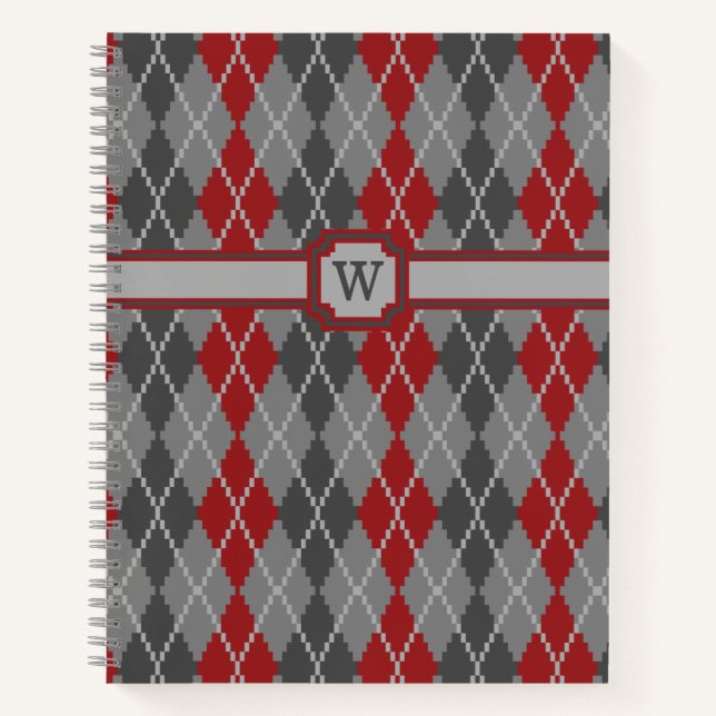 Ashes and Embers Argyle Spiral Notebook (Front)