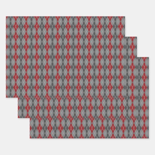 Ashes and Embers Argyle Wrapping Paper Set