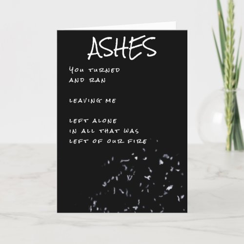 Ashes Poem Separation  Holiday Card