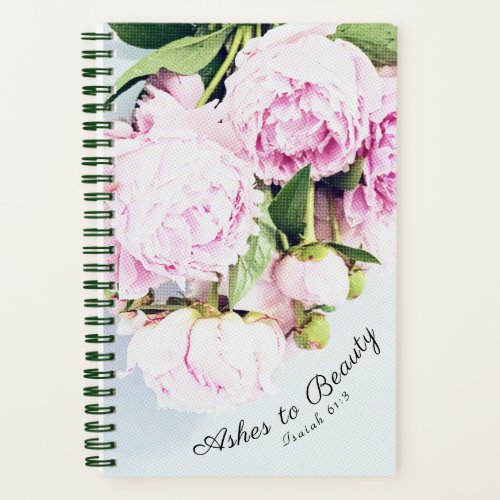 Ashes to Beauty Isaiah 613 Peonies Floral Journal