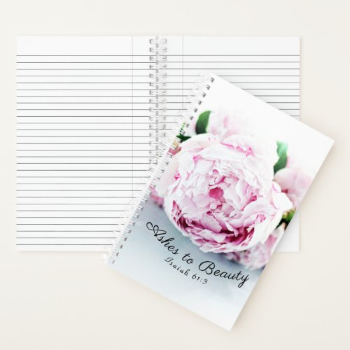 Ashes to Beauty Isaiah 613 Peonies Journal