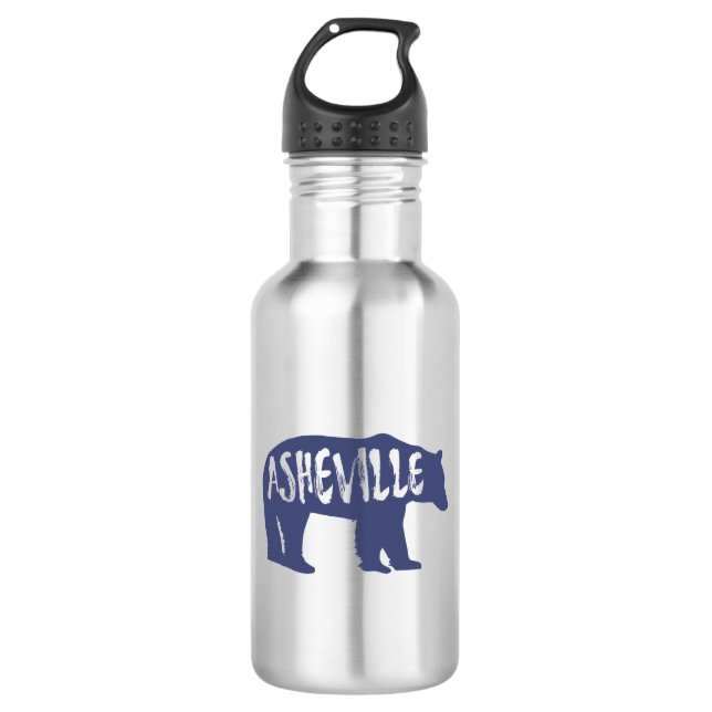 Asheville Bear Stainless Steel Water Bottle (Front)