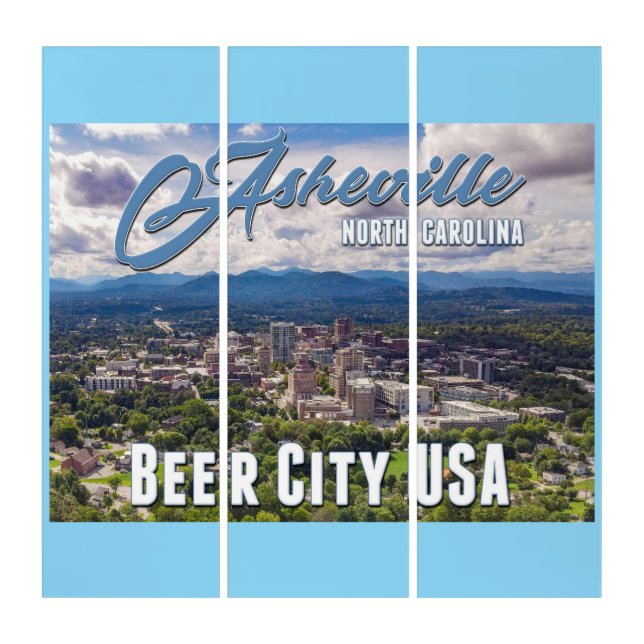 🍺 Asheville Beer City USA Canvas Triptych (Front)