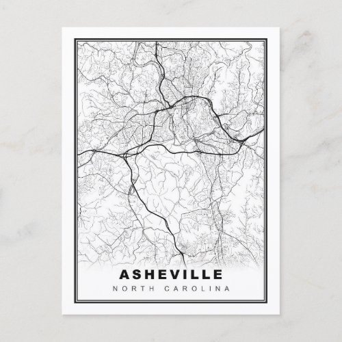 Asheville Map Holiday Postcard