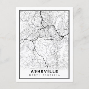Asheville Map Postcard
