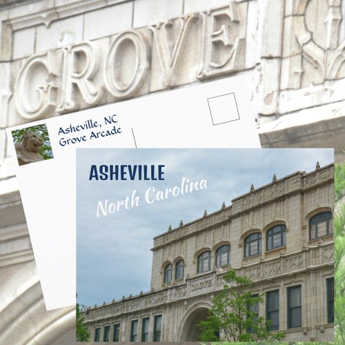 Asheville NC Historic Grove Arcade Photographic Postcard