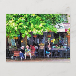 Asheville NC Outdoor Cafe Postcard