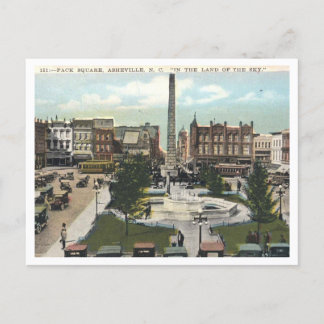 Asheville NC, Pack Square 1920s Vintage Postcard