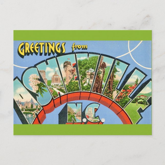 Asheville NC Retro Vintage Postcard (Front)