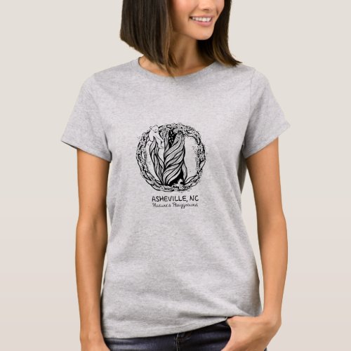 Asheville NC T_Shirt _ Black On Grey