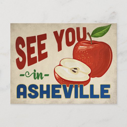 Asheville North Carolina Apple _ Vintage Travel Postcard